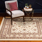 Unique Loom Voyage Collection Traditional Oriental Classic Area Rug (5' 0 x 5' 0 Square, Ivory/Gold)