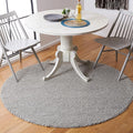SAFAVIEH Natura Collection Area Rug - 6' Round, Silver, Handmade Wool Blend, Textured Design, Ideal for Living Room, Bedroom, Dining Space (NAT620C)