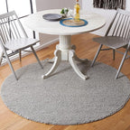 SAFAVIEH Natura Collection Area Rug - 12' Round, Silver, Handmade Wool Blend, Textured Design, Ideal for Living Room, Bedroom, Dining Space (NAT620C)