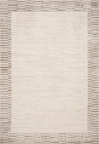 Loloi Chris Loves Julia Calvin Collection CLV-04 Ivory/Pebble 3'-6" x 5'-6" Accent Rug Checkered Neutral Soft Living Room Bedroom Carpet