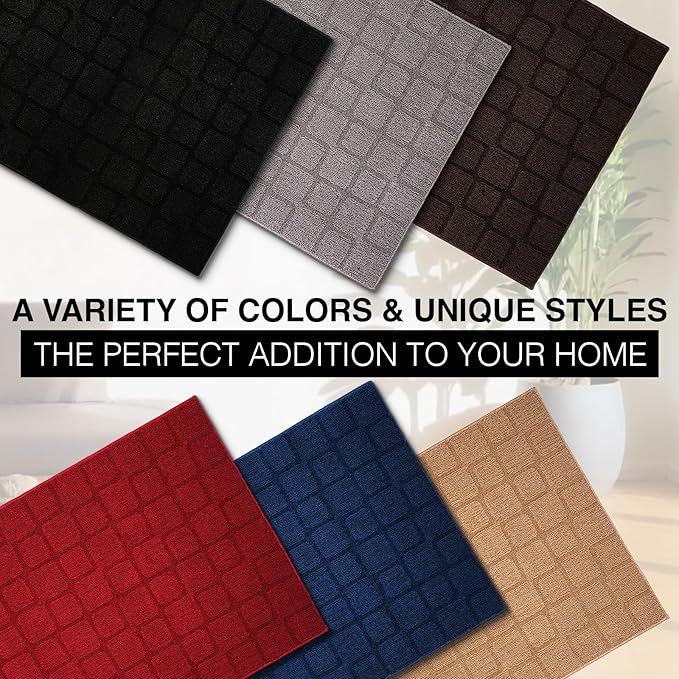 Front Door Mat Outside Entrance, Outdoor Indoor Door Mats for Entryway, Entrance, Entry, Patio, Waterproof Non Slip Doormat, Low-Profile, 31.5" × 39“, Navy Blue