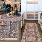 Washable Area Rug. Modern Farmhouse. Vintage. Turkish. Bohemian. Distressed. Oriental. Traditional. Rugs for Living Room. Dining. Bedroom. Office. Entryway. Foyer. (857RB, 5'9 x 8'9)