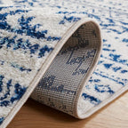SAFAVIEH Tulum Collection Area Rug - 10' Square, Ivory & Navy, Moroccan Boho Tribal Design, Non-Shedding & Easy to Clean, Ideal for Living Room, Bedroom, Dining Space (TUL272D)