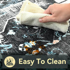 YJ.GWL Area Rugs for Living Room 8x10 Machine Washable Rugs, Non Slip Floral Vintage Rug Indoor Carpet, Stain Resistant Large Rug for Bedroom Dining Room, Black Grey Blue