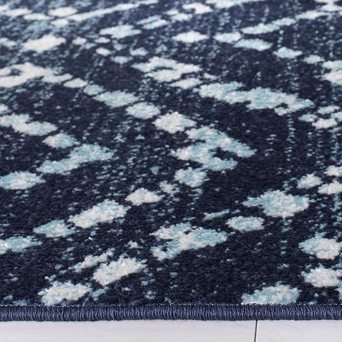 SAFAVIEH Adirondack Collection Accent Rug - 3' x 5', Navy & Ivory, Modern Diamond Distressed Design, Non-Shedding & Easy Care, Ideal for High Traffic Areas in Entryway, Living Room, Bedroom (ADR131N)