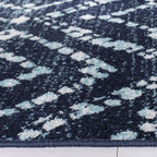 SAFAVIEH Adirondack Collection Runner Rug - 2'6" x 8', Navy & Ivory, Modern Diamond Distressed Design, Non-Shedding & Easy Care, Ideal for High Traffic Areas in Living Room, Bedroom (ADR131N)