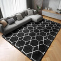 ONASAR Area Rugs for Living Room Bedroom, 5x8 Washable Fluffy Black and White Rug, Geometric Boho Soft Plush Shaggy Fuzzy Floor Carpet for Nursery Kids Girls Boys Teen Dorm Home Decor Aesthetic