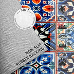 Moroccan Trellis Rugs 8x10-7x9 ft, Moroccan Tile Rug, Colorful Trellis Rugs for Living Room Bedroom, Geometric Patchwork Washable Area Rug Soft Carpet, Oriental Traditional Home Decor & Gifts