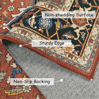 Moynesa Ultra-Thin Washable Runner Rug - 2x6 Non-Slip Hallway Runner Rug Laundry Room Mat, Vintage Stain Resistance Low Pile Bedroom Carpet Runner for Kitchen Entryway Indoor Bathroom Floor, Brown