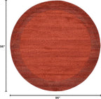 Rugs.com Angelica Collection Rug – 8 Ft Round Terracotta Medium Rug Perfect for Kitchens, Dining Rooms