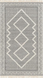 Mark&Day Wool Rugs, 9x12 Nishnabotny Cottage Dark Gray Area Rug, Grey Beige Carpet for Living Room, Bedroom or Kitchen (8'10" x 12')