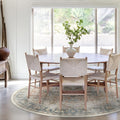 RUGGABLE Washable Vintage Area Rug – Kamran Coral 8 ft Round, Stain-Resistant, Non-Slip – Large Machine Washable Rugs for Living Room, Bedroom, Hallway, Entryway & Office–with Standard Pad
