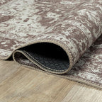 Bloom Rugs Washable Non-Slip 3' x 5' Rug - Dark Brown Traditional Medallion Area Rug for Living Room, Bedroom, Dining Room, and Kitchen - Exact Size: 3' x 5'