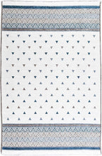 Alfa Rich 5x8 Blue Cream Off White Washable Area Rugs for Living Room Bedroom Kitchen Decor Cotton