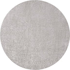 Eyely UES100K-6R Supersoft Haze Solid Low-Pile Indoor Area Rug, Coastal, Bohemian, Minimalist, Classic, Casual for Bedroom,Kitchen,Living Room,Non Shedding,Easy-Washing, Gray, 6' Round