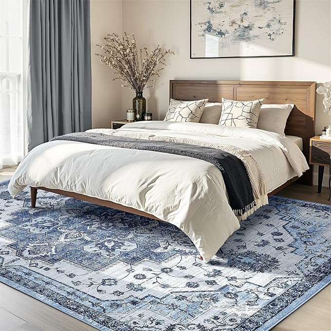 Area Rugs 4x6,Boho Vintage Oriental Washable Rugs,Collapsible Area Rug for Bedroom, Entryway, Kitchen, Bathroom