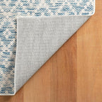 Dash & Albert Melange Diamond Blue Machine Washable Rug, 9.5 X 13.5 Feet, Blue Geometric Pattern