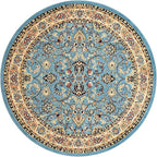 Unique Loom Sialk Hill Collection Area Rug - Washington (7' 10" Round Light Blue/Navy Blue)