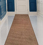 Custom Made Runner Rug Low Pile with Rubber Backing for Kitchen Foyer Hallway Entry Choose Your Length Size 31 Inch Wide Solid and Plain Brown Color (5 feet x 31 Inch)