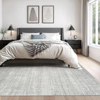 Valenrug Washable Rugs - Stain Resistant Area Rugs 9x12 Living Room, Non Slip Backing Printed Rugs for Bedroom, Folable Machine Washable Area Rug (Grey, 9'x12')