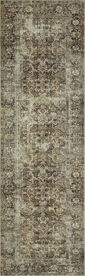 Loloi Magnolia Home by Joanna Gaines Sinclair Collection SIN-01 Pebble/Taupe 7'-6" x 9'-6", .25" Pile Height, Machine Washable, Area Rug