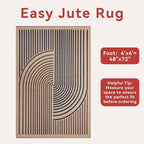 Tangsoo Easy Jute 4x6 Rug for Patio,Non-Slip Dark Brown Indoor Outdoor Carpet,Boho Farmhouse Washable Area Rug Throw Mat for Front Porch Kitchen Bedroom Foyer