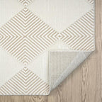 Abani Cream Area Rug for Living Room, Bedroom - Diamond Pattern - 4 x 6 - Durable & Easy to Clean