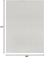 Beverly Rug Micro Loop Large Area Rug White 9x12 Modern Luxury Boho Geometric Durable Indoor Area Rugs for Living Dining Room Office Stain Resistant Non Shedding Casual Indoor Carpet White 9 x 12