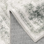 Washable Rug 9x12 Area Rug for Living Room Gray Vintage Boho Medallion Large Grey Distressed Retro Carpet Non Slip Indoor Low Pile Small Soft Bedroom Dining Room Home Office