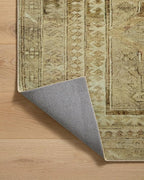 Loloi Magnolia Home by Joanna Gaines Sinclair Collection SIN-02 Khaki/Tobacco 3'-6" x 5'-6", .25" Pile Height, Machine Washable, Accent Rug