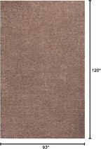 Eyely UES100J-8 Supersoft Haze Solid Low-Pile Indoor Area Rug Casual;Contemporary;Solid;Traditional, Bedroom, Kitchen, Living Room, Easy-Cleaning, Non-Shedding, 8 X 10, Brown