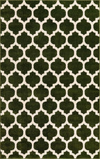 Rugs.com Lattice Collection Rug – 5' x 8' Dark Green Medium Rug Perfect for Bedrooms, Dining Rooms, Living Rooms