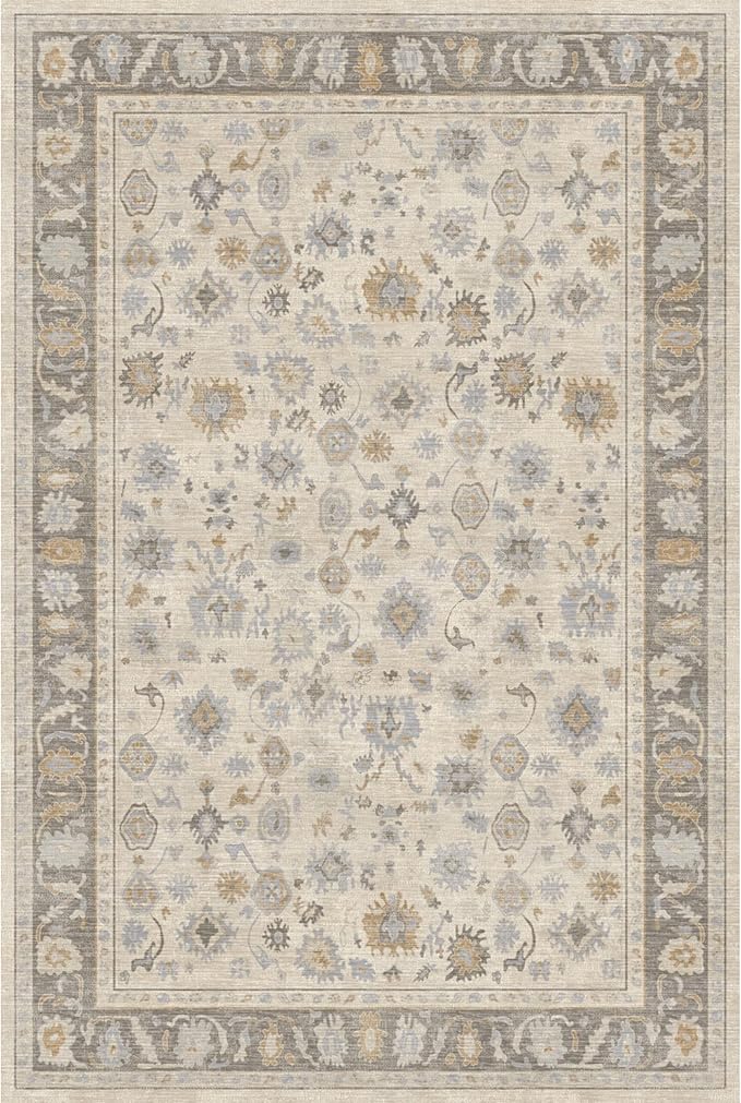 Kuden 2x3 Small Rug, Machine Washable, Non-Slip Backing, Vintage Style, Soft, Low Pile, Area Rugs for Entryway Kitchen Indoor Entrance
