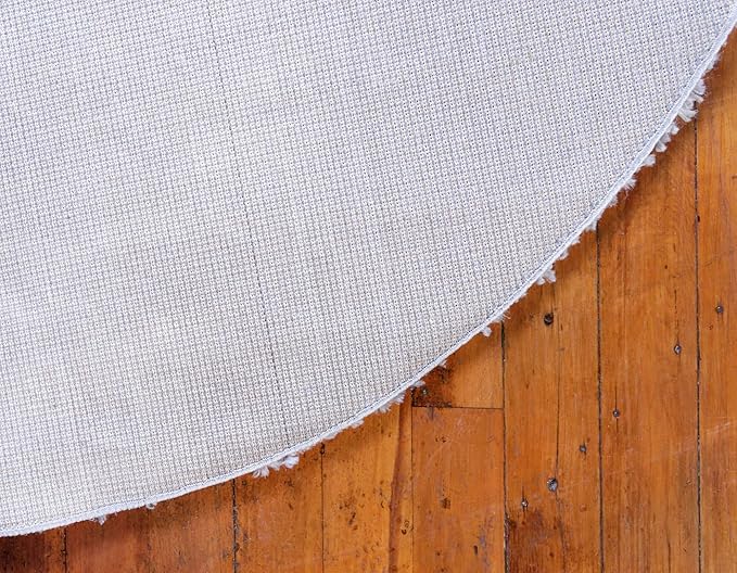 Unique Loom Davos Shag Collection Area Rug - Solid (6' 7" Round, Sterling)