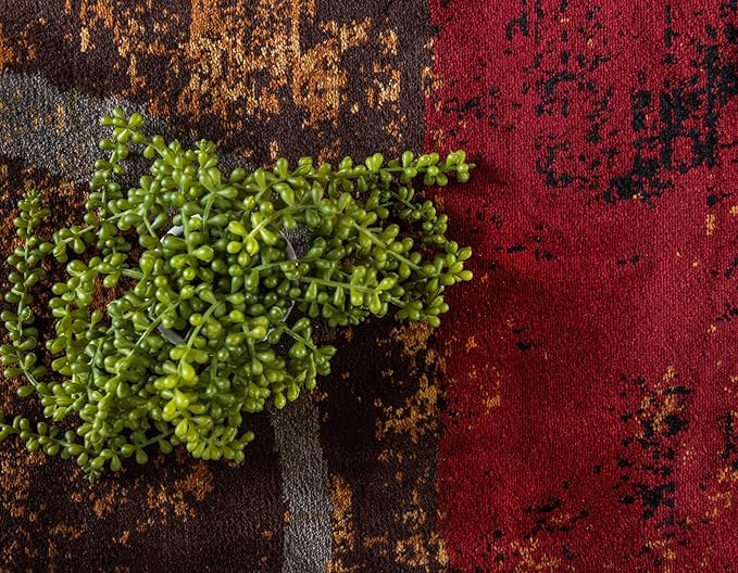 Unique Loom Barista Collection Area Rug - Kouillou (7' 10" x 11' 2" Rectangle, Multi/ Brown)