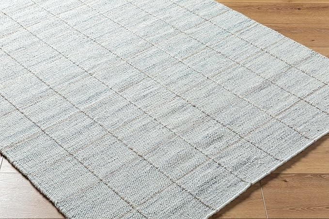 Mark&Day Wool Rugs, 8x10 Ishaq Cottage Metallic - Silver Area Rug, Grey Silver Carpet for Living Room, Bedroom or Kitchen (8' x 10')