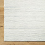Mark&Day Wool Rugs, 2x3 Precious Solid and Border Cream/Light Slate Area Rug, Cream Grey Carpet for Living Room, Bedroom or Kitchen (2' x 3')