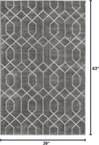 Marilyn Monroe Glam Collection Area Rug - Trellis (3' 3" x 5' 3" Rectangle, Gray Silver/ Silver)