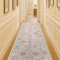 Fame Living Pink Oushak Runner Rug, Modern Runners, Vintage, Turkish, Eclectic, Floral, Pastel, Washable, Runner for Hallway, Kitchen, Bedroom, Bathroom, 2'5"x9'8"