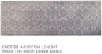 Custom Made Runner Rug for Kitchen Foyer Hallway Entry Choose Your Length Size 26 Inch Wide Geometric Lattice Design Grey Color (5 feet x 26 inch)
