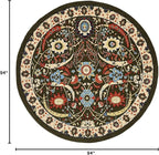 Unique Loom Espahan Collection Area Rug - Cape Cod (7' 10" Round, Green/ Black)