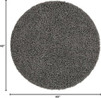 Unique Loom Solid Shag Collection Area Rug (4' 1" Round, Graphite Gray)