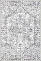 KOZYFLY Small Area Rug 2x3 Ft Rugs for Entryway Washable Boho Entry Rug Non Slip Door Mat Indoor Entrance Faux Wool Vintage Printed Kitchen Rug Throw Rugs for Entrance Kitchen, Gray