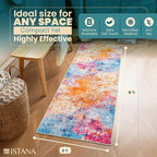 Istana Hallway Runner Rug 2x6 - Galaxy Kitchen Rugs Non Slip Washable -Silk's Soft Touch Carpet Runner - Stylish Rug for Home