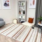 Alfa Rich 5x8 Beige Terracotta Washable Area Rugs for Living Room Bedroom Kitchen Cotton Decor Rug