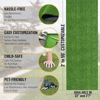Ottomanson Artificial Grass Turf 22" x 59" Indoor Outdoor Faux Grass Rug with Drainage Holes, Customizable with Extra Long Size Options, Perfect for Patio Lawn Balcony Weddings Photoshoot Backdrop