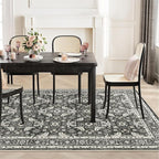 WITSHOCK Living Room Area Rugs 8x10: Soft Non-Slip Backing Washable Rugs Vintage Large Carpet for Bedroom Office Dining Room Kitchen Stain Resistant Home Decor Rug