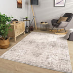 Paco Home Area Rug Modern Oriental Design in Vintage Look in Beige, Size: 5'3" x 7'3"