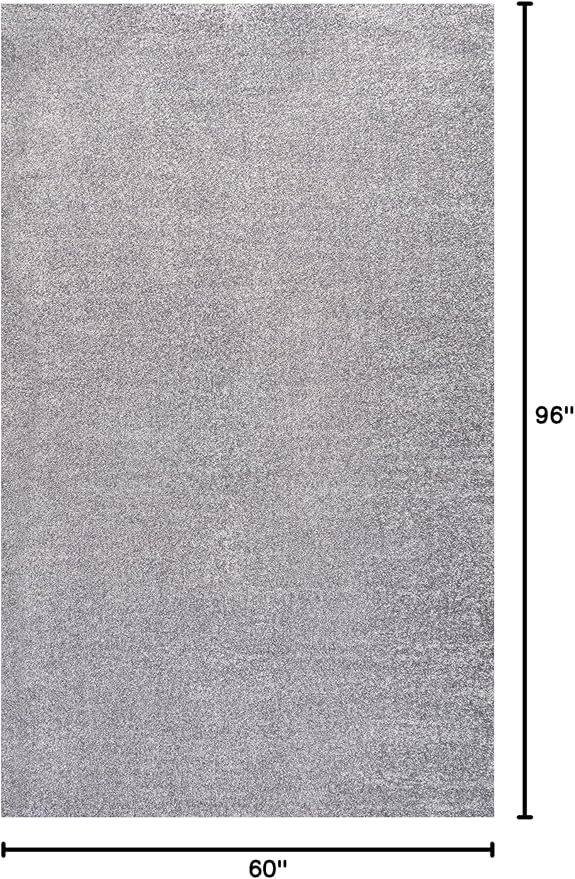 Eyely UES100A-5 Supersoft Haze Solid Low-Pile Indoor Area Rug Casual;Contemporary;Solid;Traditional, Bedroom, Kitchen, Living Room, Easy-Cleaning, Non-Shedding, 5 X 8, Gray