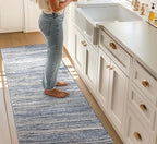 Well Woven Custom Size Hallway & Stair Runner- Harlow Delphi Blue 31 Inches Wide x 60 Feet Long Runner (31" x 60') Runner Rug - Modern Stripes Pattern, Ultra-Soft, Easy-Clean
